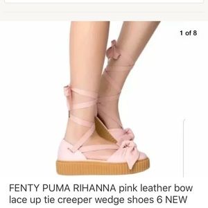 FENTY PUMA RIHANNA pink platform ankle toe shoes 6